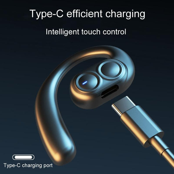 Wireless Dual Speaker On Ear Bluetooth Earphone Single Black Earbuds