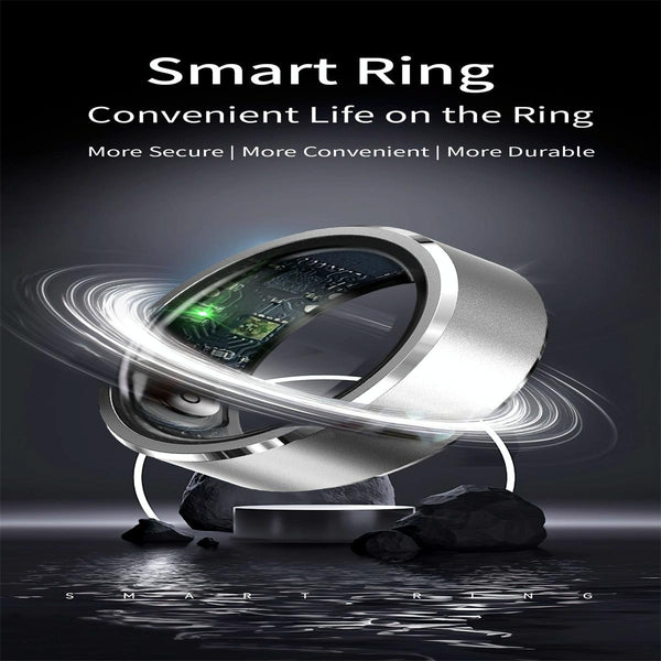 Smart Ring For Health Monitoring & Multiple Sports Modes Size 10 Silver Activity Trackers