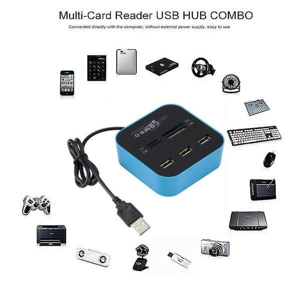 7 Port Usb 2.0 Hub With Built In Card Reader Usb Cables Hubs & Adapters