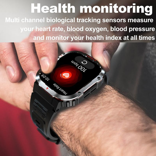 2.01 Inch Screen Silicone Strap 10M Waterproof Smart Watch Support Flashlight / Bluetooth Call Hrv Black Smart Watches