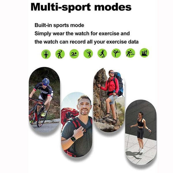 2.01 Inch Screen Silicone Strap 10M Waterproof Smart Watch Support Flashlight / Bluetooth Call Hrv Black Smart Watches