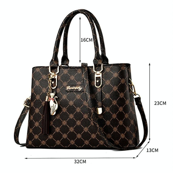 Spacious Print Handbag Large Capacity Deep Coffee Women's Bags & Handbags