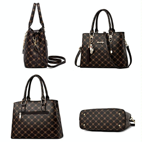 Spacious Print Handbag Large Capacity Deep Coffee Women's Bags & Handbags
