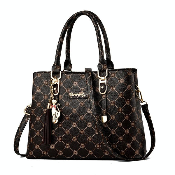 Spacious Print Handbag Large Capacity Deep Coffee Women's Bags & Handbags