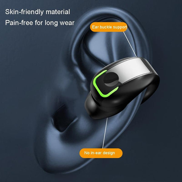Lightweight Waterproof Bluetooth Earphone With Clip Single Black Earbuds