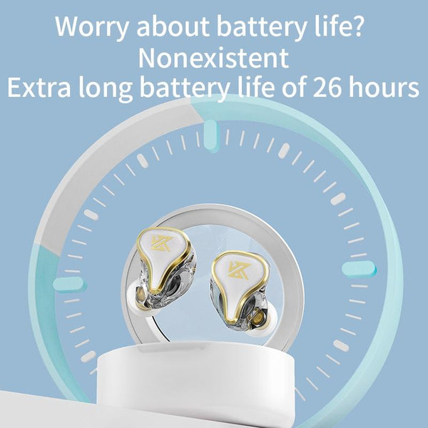 Hybrid Bluetooth 5.2 True Wireless Tws Earphones Kz Sk10 White Earbuds