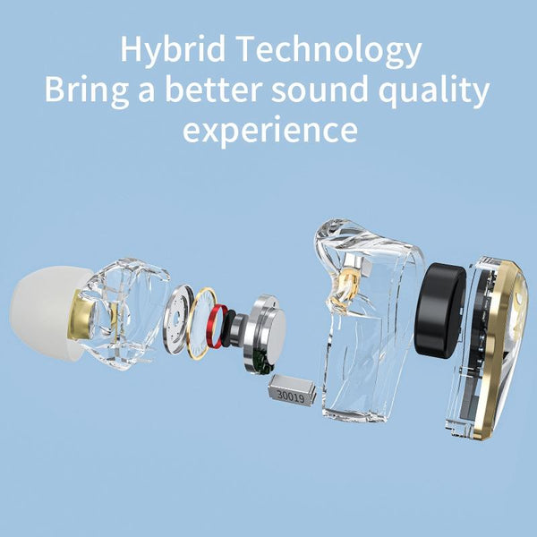 Hybrid Bluetooth 5.2 True Wireless Tws Earphones Kz Sk10 White Earbuds