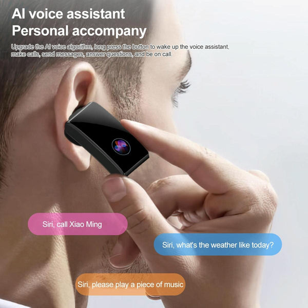 1.5 Inch Silicone Band Earphone Detachable Ip68 Waterproof Smart Watch Support Bluetooth Call Black Smart Watches