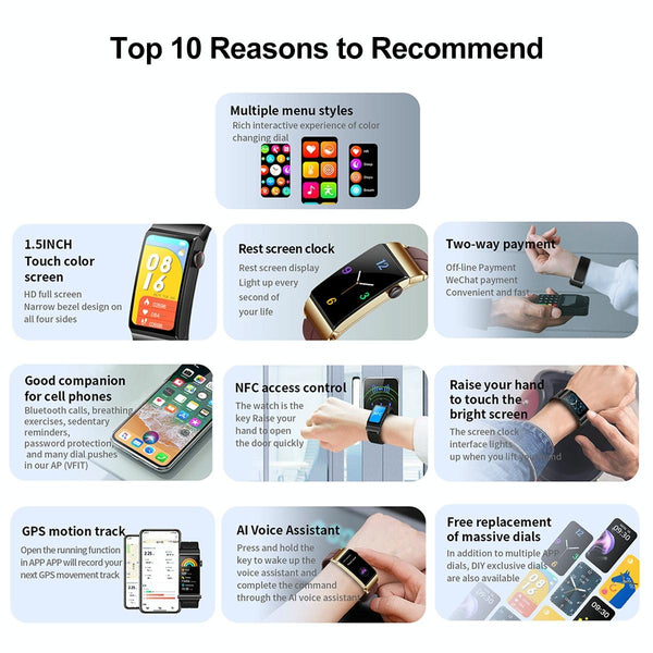 1.5 Inch Silicone Band Earphone Detachable Ip68 Waterproof Smart Watch Support Bluetooth Call Black Smart Watches