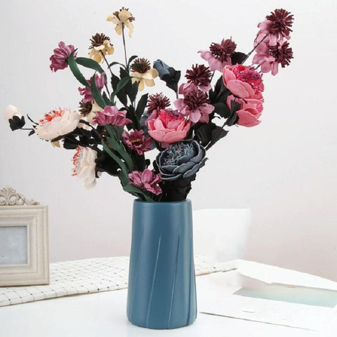 Creative Plastic Vase For Modern Decor Simple Design Blue Vases