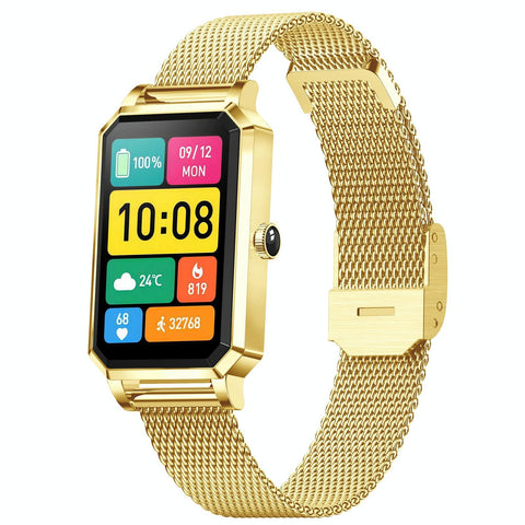 1.13 Inch Women's Smart Watch With Colour Screen & Health Tracking Gold Smart Watches