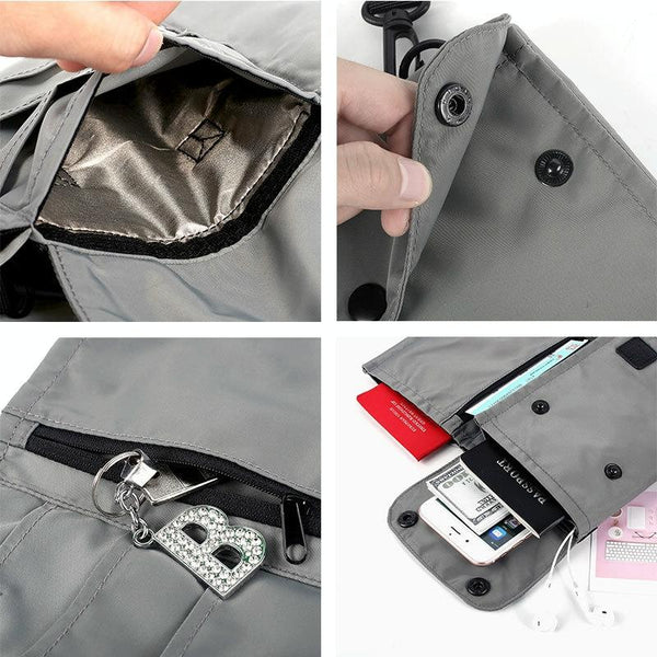 Waterproof Neck Bag For Passport And Phone Rfid Protected Black Bags