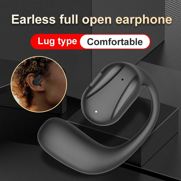 Black Yj77 Bluetooth 5.2 Ear Mounted Bone Conduction Headset For Left Headsets