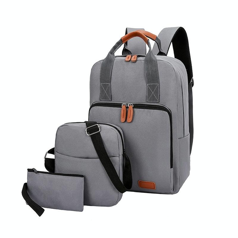 3 In 1 Student Usb Backpack Multi Functional Light Grey Bags