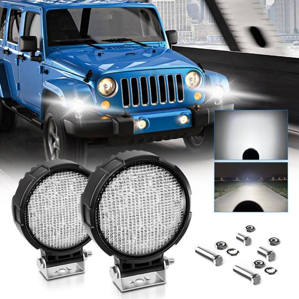 4 Inch Flood Surface Mixed Luminous Anti Glare Lens Round Light D0084 Led Car Lights