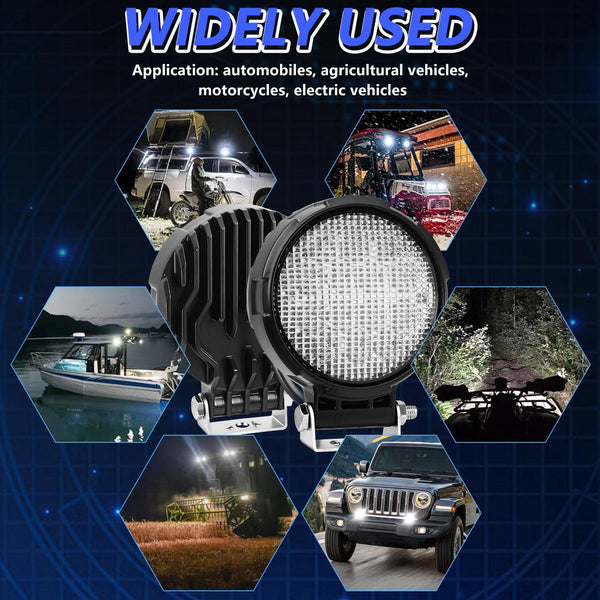 4 Inch Flood Surface Mixed Luminous Anti Glare Lens Round Light D0084 Led Car Lights