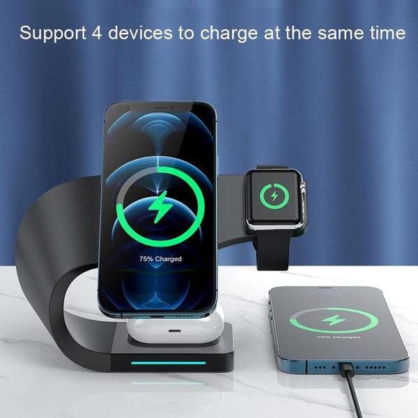 4 In 1 Wireless Charger For Phone Watch Airpods Black Chargers & Docking Stations