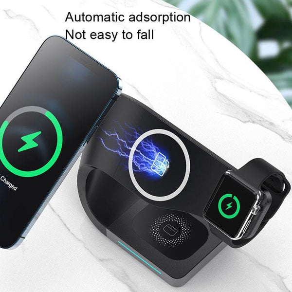4 In 1 Wireless Charger For Phone Watch Airpods Black Chargers & Docking Stations