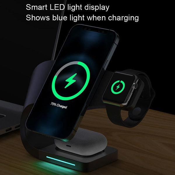 4 In 1 Wireless Charger For Phone Watch Airpods Black Chargers & Docking Stations