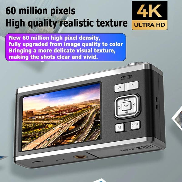 4K Hd Optical Zoom Digital Camera 60Mp Dual Screen Selfie (No Memory) Digital Cameras