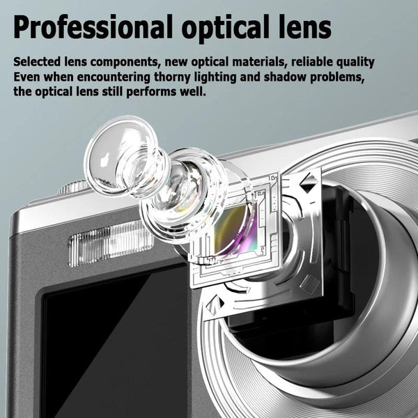 4K Hd Optical Zoom Digital Camera 60Mp Dual Screen Selfie (No Memory) Digital Cameras