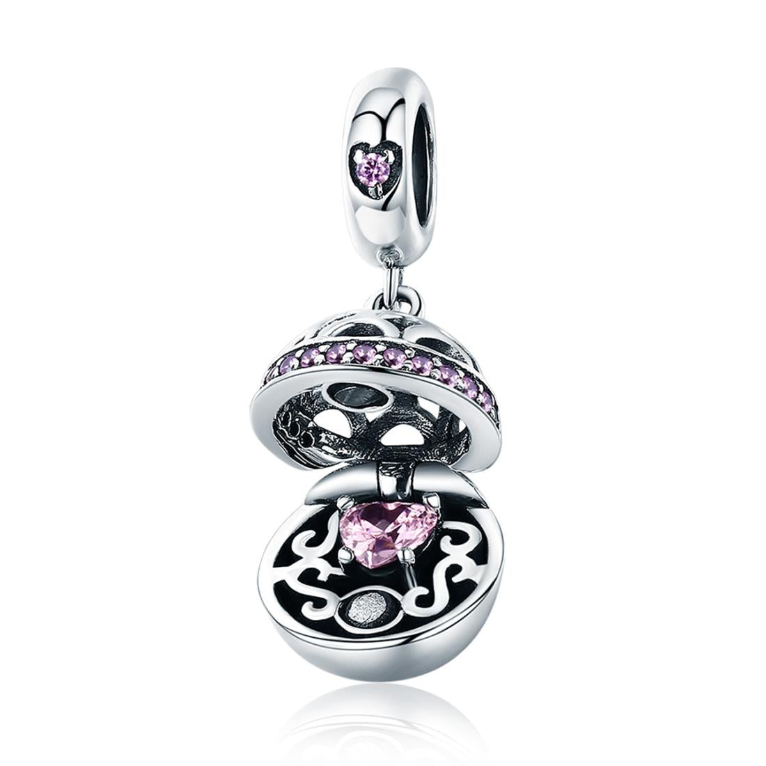 925 Sterling Silver Surprise Love Pendant For Diy Bracelets & Necklaces Pink Charms & Pendants
