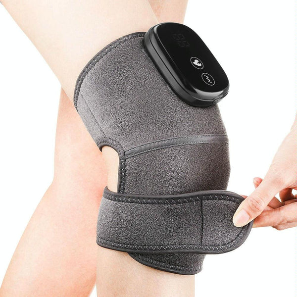 Vibrating Knee Massager With Heat Therapy Gray Massagers