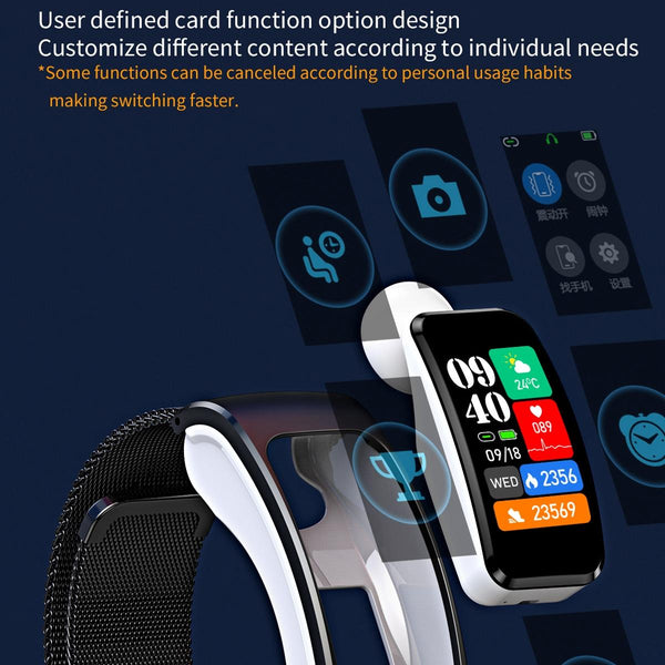 1.08 Inch Waterproof Smart Watch With Bluetooth Call Black Smart Watches