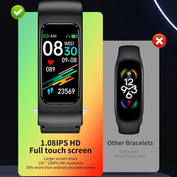 1.08 Inch Waterproof Smart Watch With Bluetooth Call Black Smart Watches
