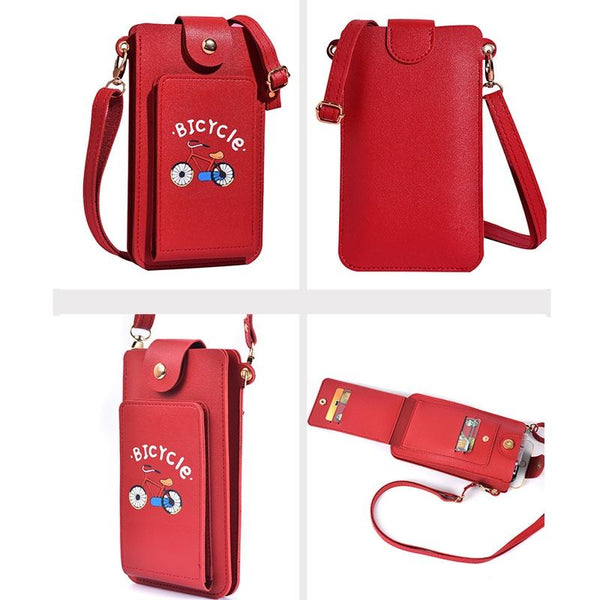 Printed Mini Shoulder Bag With Card Holder Red Women's Bags & Handbags