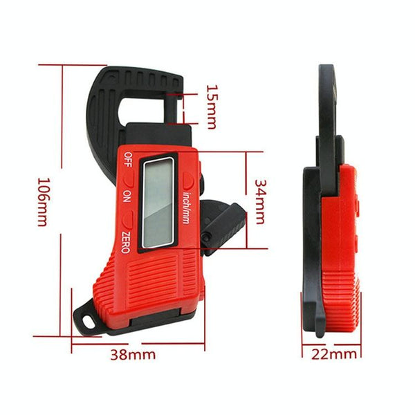 Digital Thickness Gauge For Professional Construction Plastic Red Other Test & Measurement
