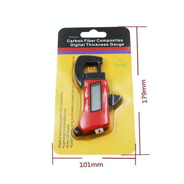 Digital Thickness Gauge For Professional Construction Plastic Red Other Test & Measurement
