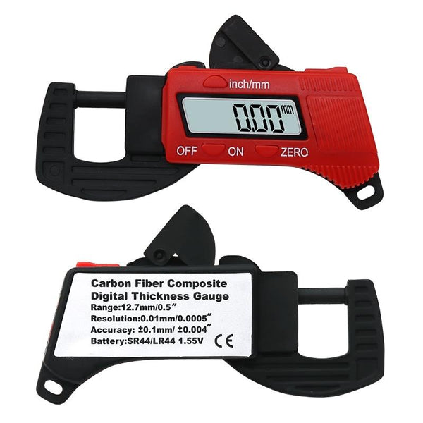 Digital Thickness Gauge For Professional Construction Plastic Red Other Test & Measurement