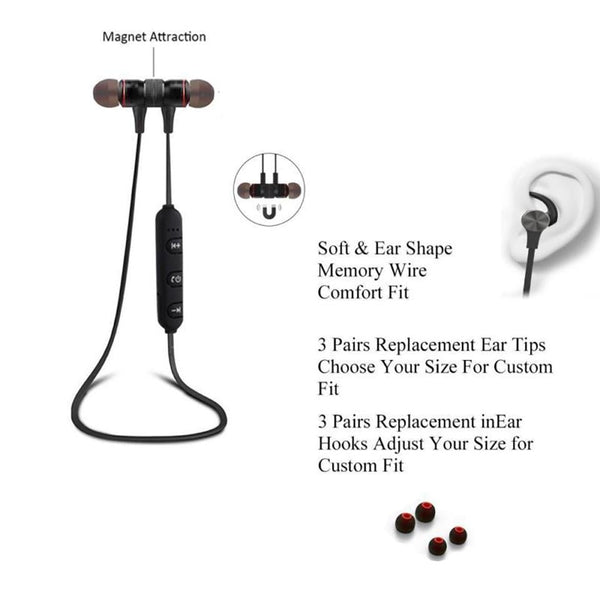 Wireless Bluetooth Sport With Mic Moreblue S07 Black Earbuds