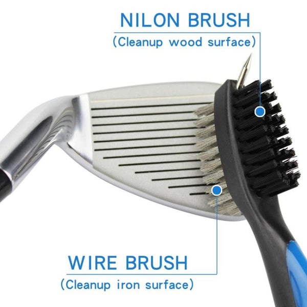 Complete Golf Club Cleaning Brush Set Ball Slot Blue Groove Sharpeners & Brushes
