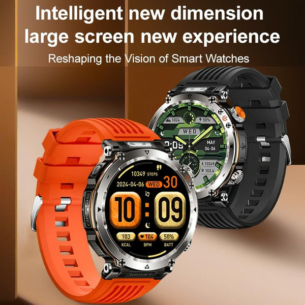 Waterproof Smart Watch With Flashlight Banknote Detector And Compass Camo Blue Smart Watches