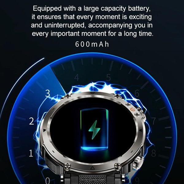 Waterproof Smart Watch With Flashlight Banknote Detector And Compass Camo Blue Smart Watches