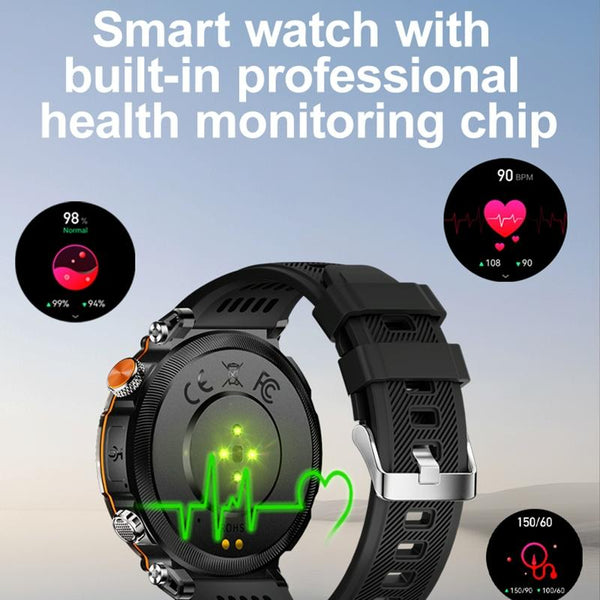 Waterproof Smart Watch With Flashlight Banknote Detector And Compass Camo Blue Smart Watches