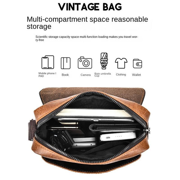 Retro Crossbody Messenger Bag Large Capacity Black Bags