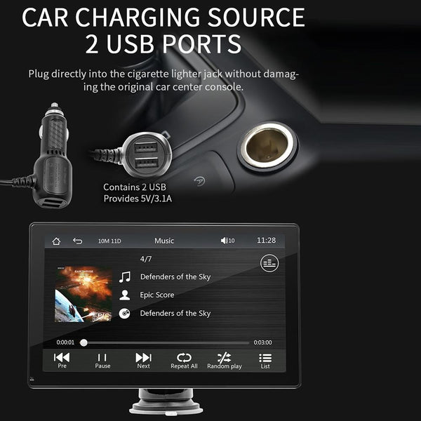 9 Inch Car Mp5 Player With Carplay / Android Auto Black Other Car Audio