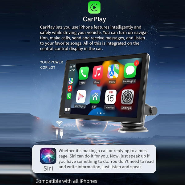 9 Inch Car Mp5 Player With Carplay / Android Auto Black Other Car Audio