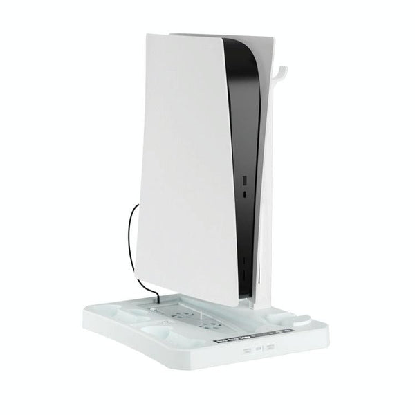 Multifunctional Cooling Base For Ps5 With Vr2 Handle Charging And Disc Storage Stand White Cooling Devices