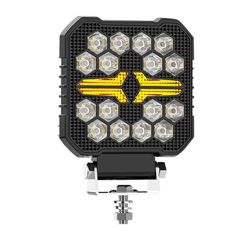 4 Inch Square Mixed Luminous Fishbone Angel Eye Car Work Light Led Car Lights