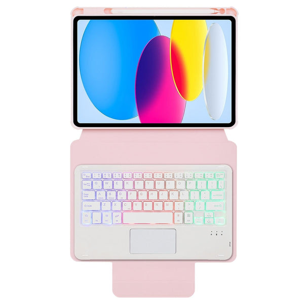 360 Rotation Bluetooth Keyboard Leather Case For Ipad 10.9 2022 With Touch Control And Backlight Black Keyboards