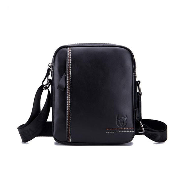 Men Leather Shoulder Bag Casual Mini Diagonal Black Bags