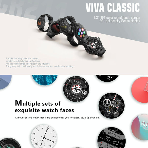 1.3 Inch Tft Smart Watch Sleep Heart Oxygen Monitoring 5Atm Waterproof Black Smart Watches