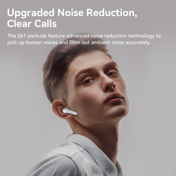 True Wireless Stereo Bluetooth Earphones S61 White Earbuds