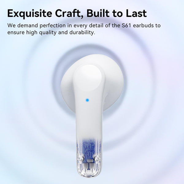 True Wireless Stereo Bluetooth Earphones S61 White Earbuds