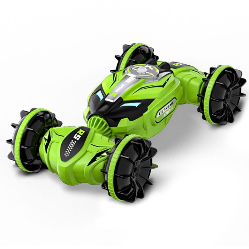 Double Sided 2.4G Rc Amphibious Car 4Wd Green Rc Model Vehicles