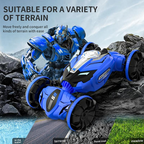 Double Sided 2.4G Rc Amphibious Car 4Wd Green Rc Model Vehicles